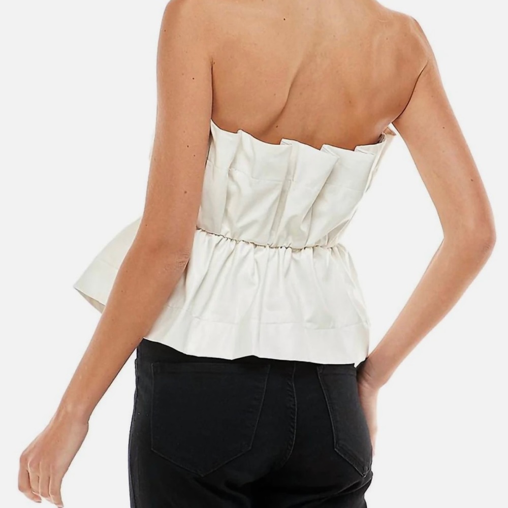 TCEC Alamont Faux Leather Strapless Top - Picture 2 of 6